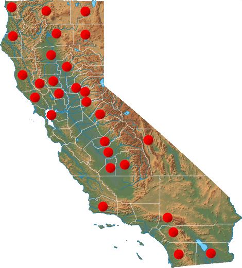 Map of Gambling Casinos in Los Angeles, CA.